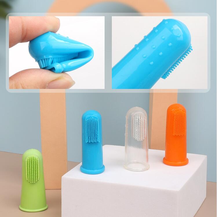 4pcs Dog Toothbrush Dog Cat Oral Cleaning Supplies Finger Cot Cat Toothbrush Pet Finger Toothbrush