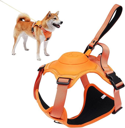 Dog Harness with Retractable Leash,No Pull Dog Harness,Automatic Anti-Burst Impact Function and Free Hands,Adjustable Dog Vest for Medium and Large Dogs