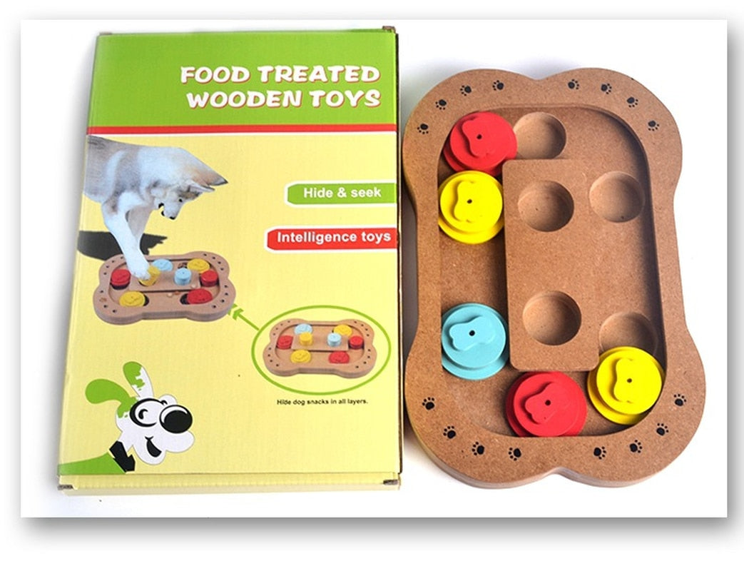 Pet dog, puzzle toy  new wooden play feeding multi-functional pet toys