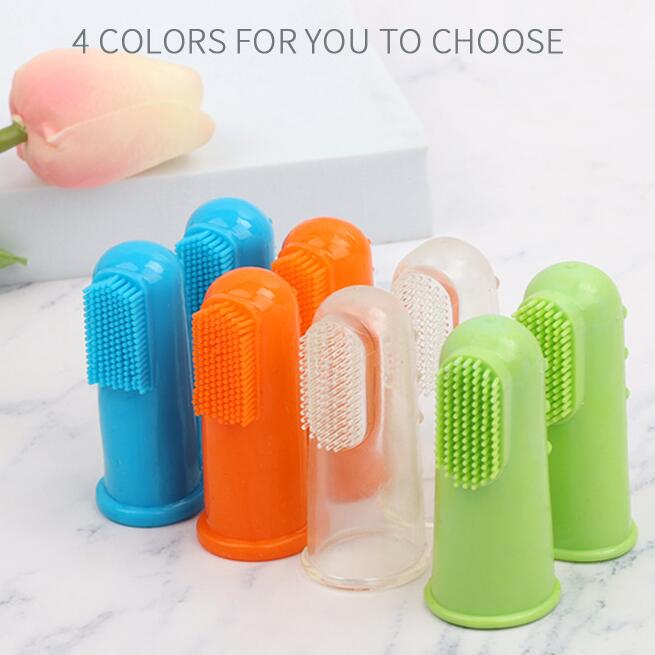 4pcs Dog Toothbrush Dog Cat Oral Cleaning Supplies Finger Cot Cat Toothbrush Pet Finger Toothbrush