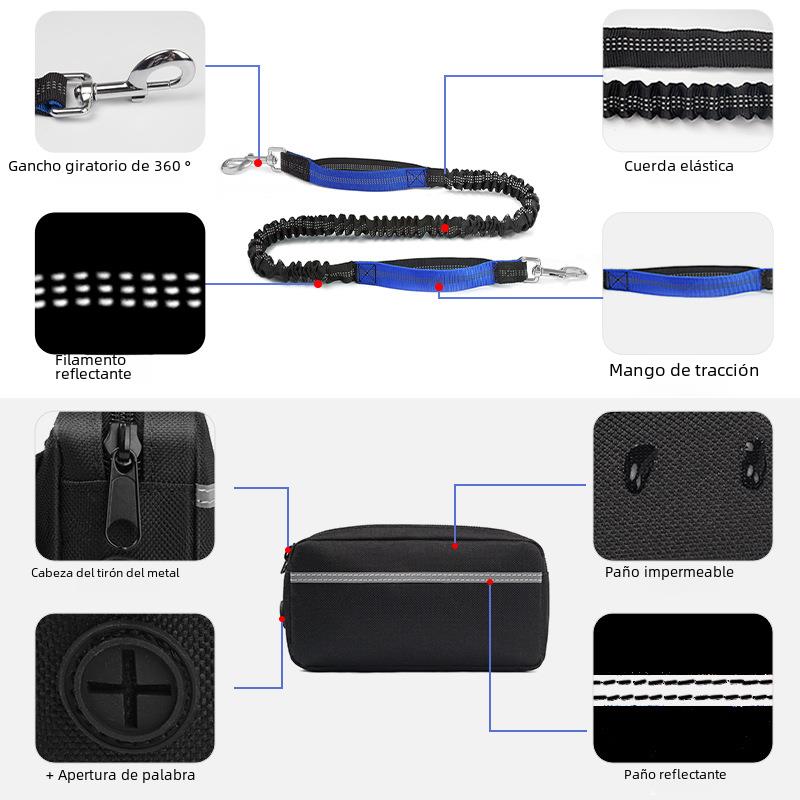 Running Waist Bag Multifunctional Dog Walking Leash for Jogging Hiking Waist Bag Leash for Outdoor Activity